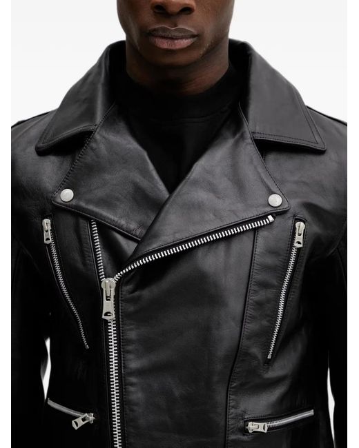 Neighborhood Black Biker Leather Jacket for men