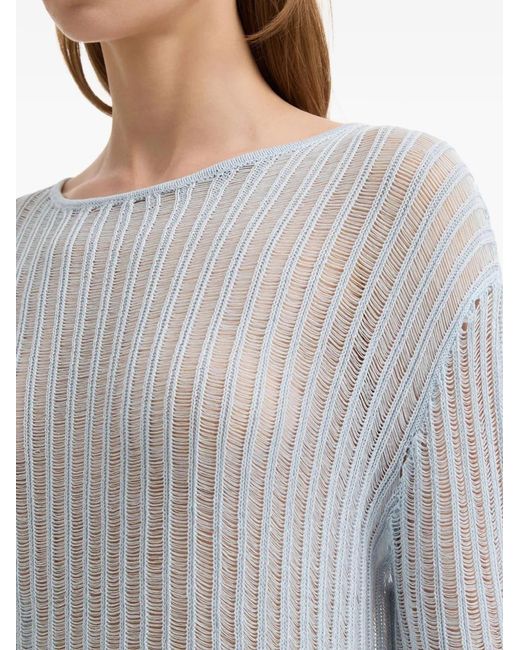 B+ AB Blue Lace-Trim Long-Sleeve Sweater