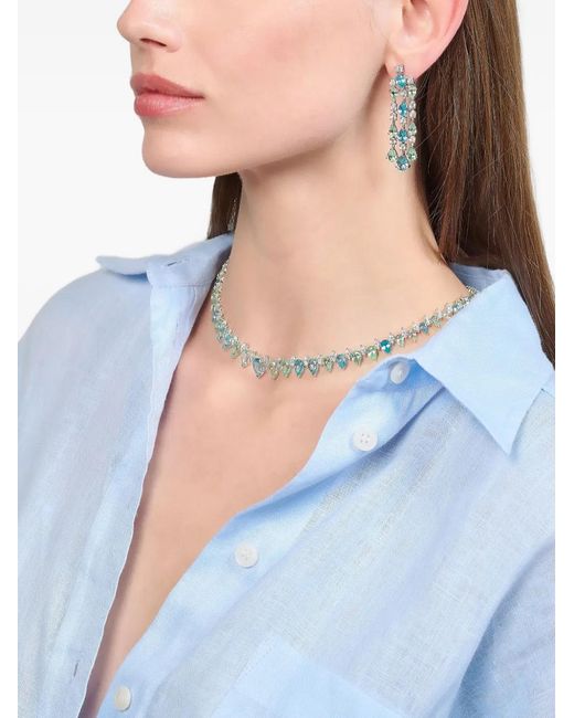Anabela Chan White Ovean Infinity Sapphire And Diamond Necklace