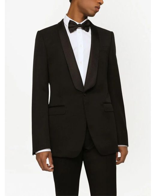 Dolce & Gabbana Black Sicilia-Fit Single-Breasted Blazer for men