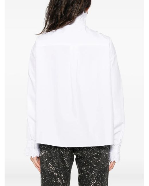 Coperni White Ruffled Pleated Shirt