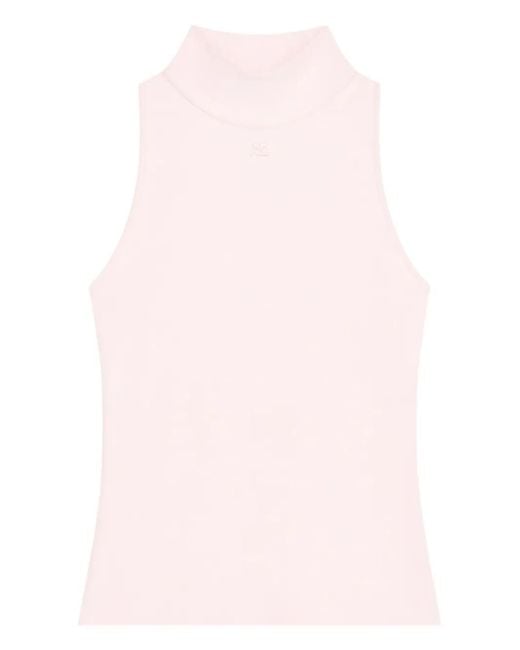 Courreges Women's Pink Logo Top