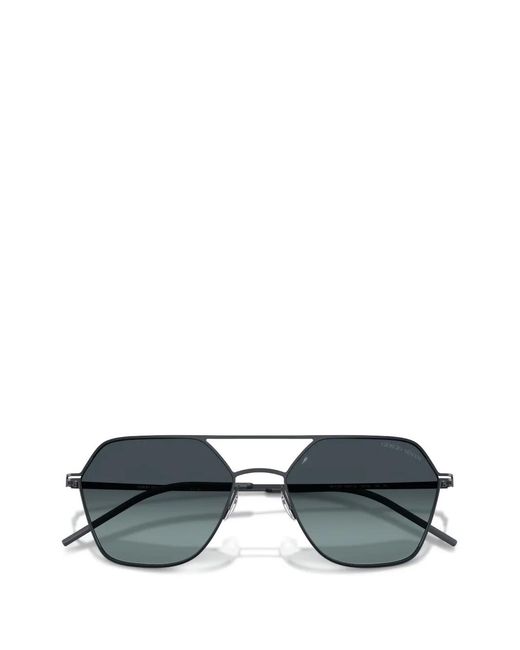 Giorgio Armani Gray Geometric-Frame Sunglasses for men