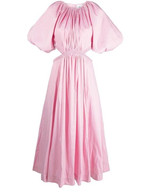 Aje. Pink Capucine Cut-out Midi Dress