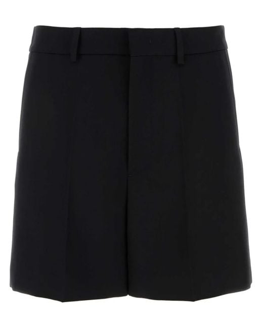 Valentino Garavani Black Wool Chino Shorts for men