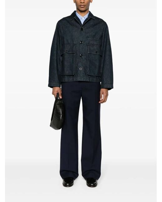 Lemaire Blue Spread-Collar Denim Jacket