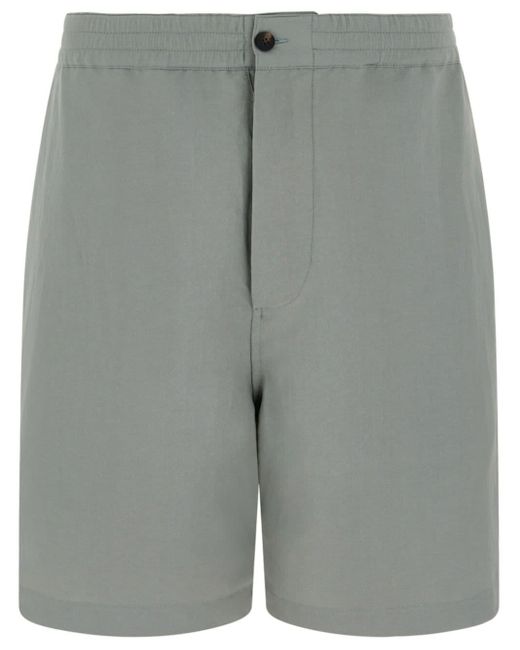 Ferragamo Gerade Shorts mit Logo-Stickerei in Gray für Herren