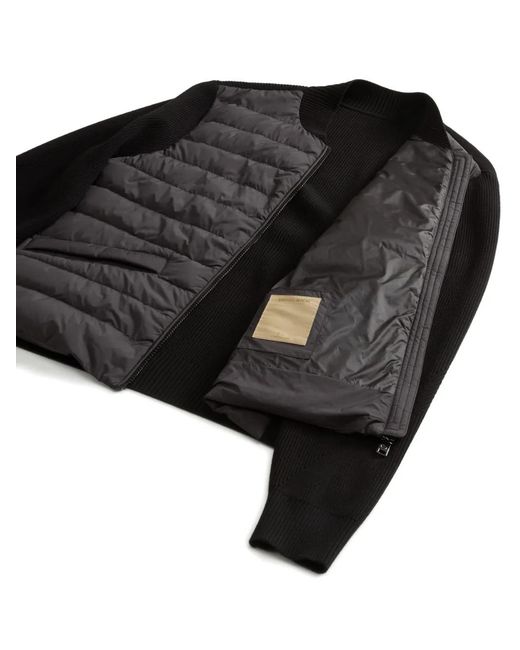 Woolrich Black Hybrid Quilted Bomber Jacket