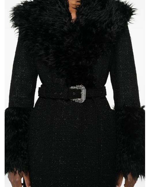 Abrigo Con Cinturón Versace Jeans Couture de color Black