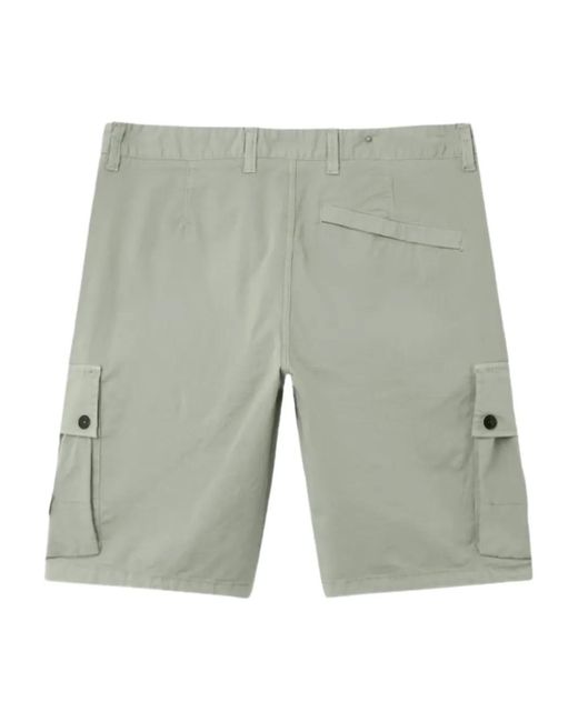 Stone Island White L100019 Stretch Organic Cotton Twill Shorts for men