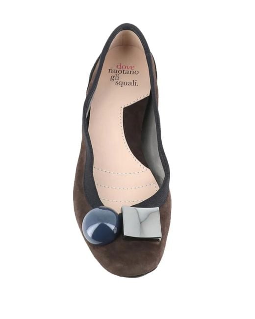 Dove Nuotano Gli Squali Black Becky Embellishment Ballet Flats