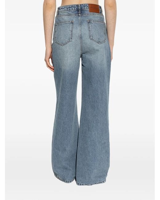 Officine Generale Blue Flared Denim Jeans