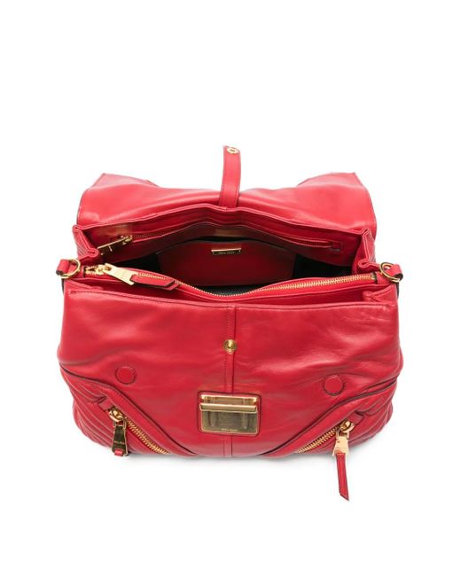 Miu Miu Red Zip-Fastening Quilted Tote Bag