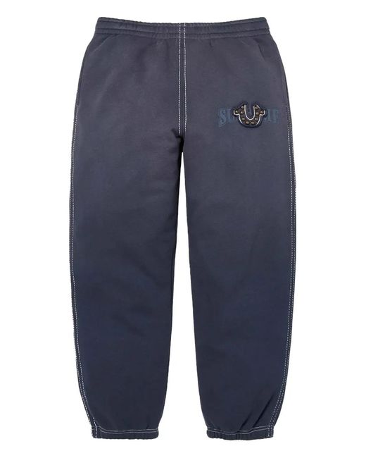 Supreme Blue X True Religion Logo-Detail Track Pants for men