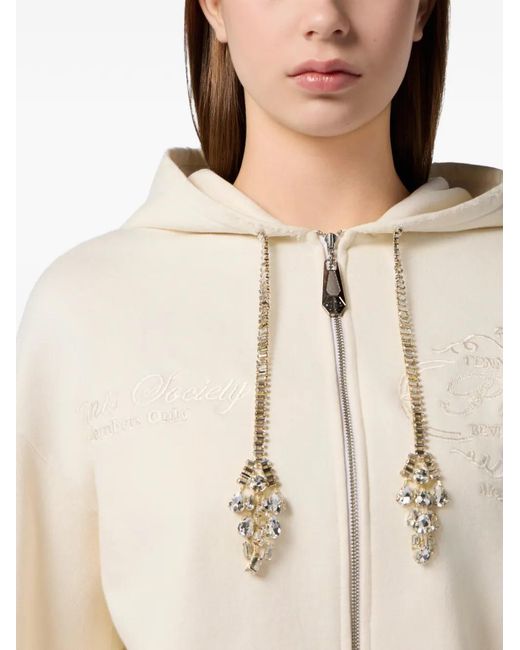 Philipp Plein White Zip-Up Hoodie