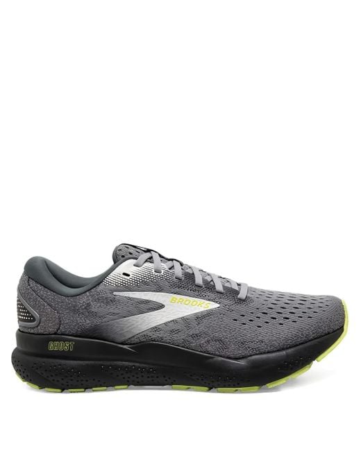 Brooks Gray Ghost 16 Lace-Up Sneakers for men