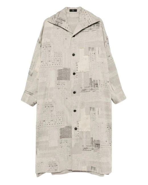 Y's Yohji Yamamoto White Patterned Coat