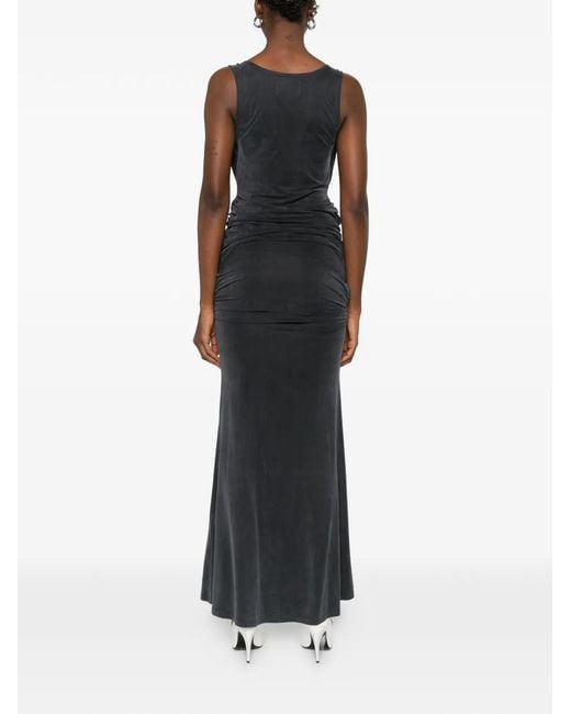 Vivienne Westwood Black Liz Cowl-Neck Gathered Maxi Dress