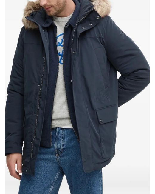 Geox Blue Drawstring-Waist Hooded Jacket for men