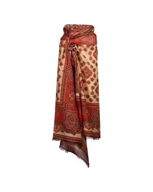 Zimmermann Brown Paisley-Print Fringed Pareo