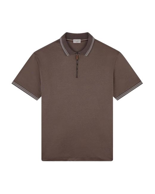 Paul & Shark Brown Striped-Detail Polo Shirt for men