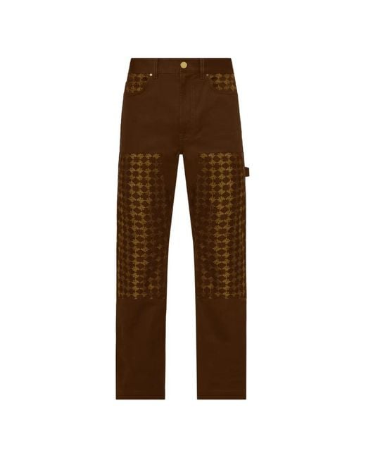 Amiri Brown Ma Quad Jacquard Carpenter Trousers for men