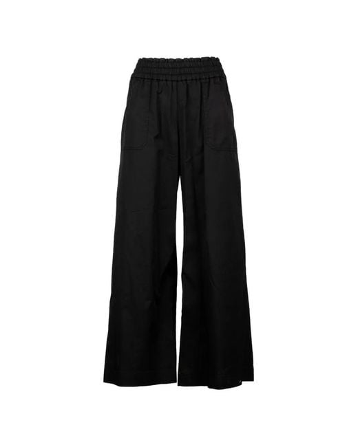 Via Masini 80 Black Pantalon De Jogging À Taille Élastique