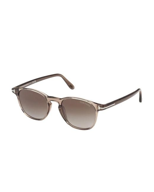 Tom Ford Brown Round Frame Sunglasses for men