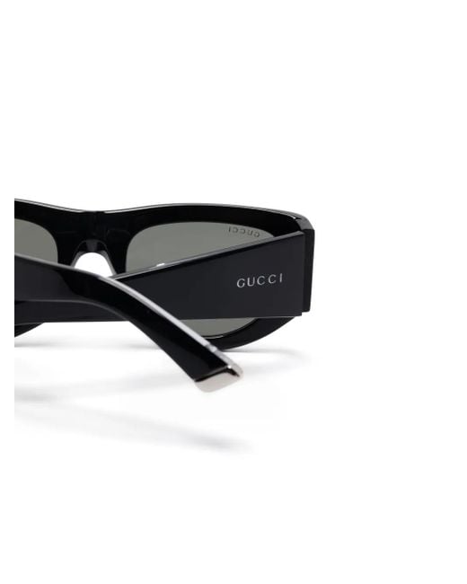 Gucci Black Geometric-Frame Sunglasses