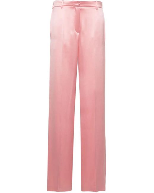 Magda Butrym Pink High-Waist Wide-Leg Trousers