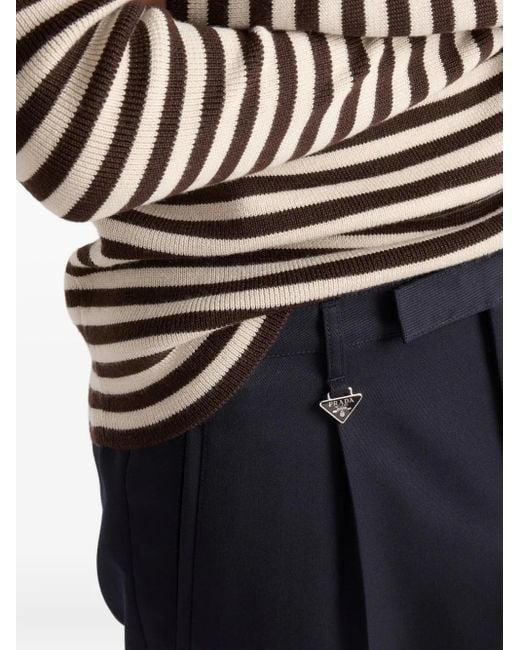 Prada Blue Wool Pants for men