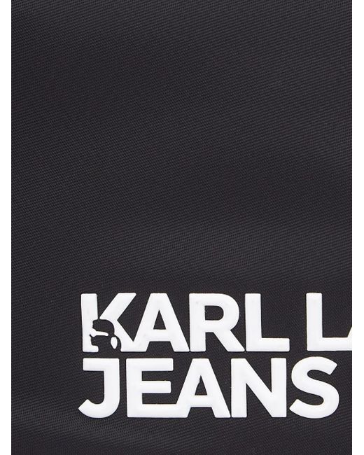 Karl Lagerfeld Black Logo Messenger Bag for men