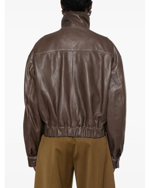 Nour Hammour Brown Veste Quincy En Cuir