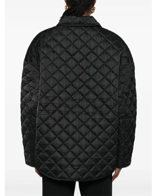 Totême Black Collared Quilted Jacket Petite