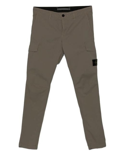 Stone Island Gray Cargo-Pocket Trousers for men