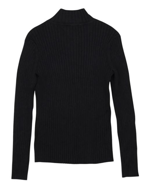 CALLIPYGIAN Black Zip-Up Knitted Bomber Jacket