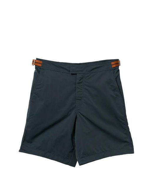 Zegna Blue Buckle-Fastening Swim Shorts for men