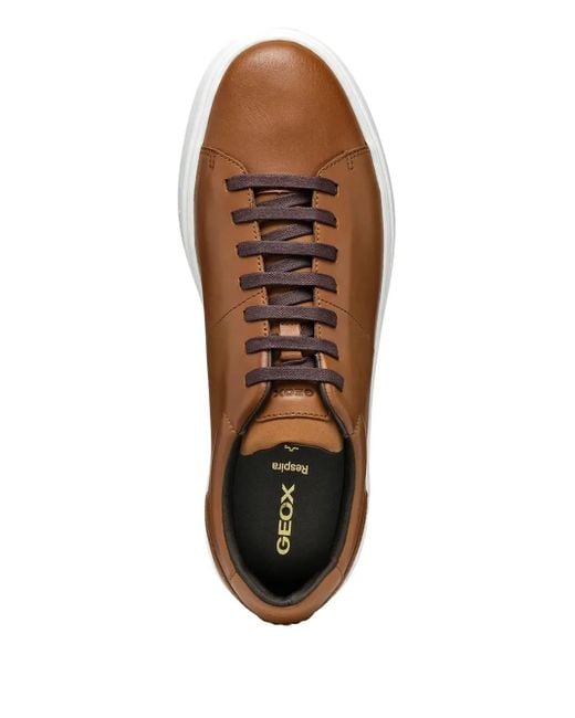 Baltmoore Leather Lace-Up Sneakers Geox pour homme en coloris Brown