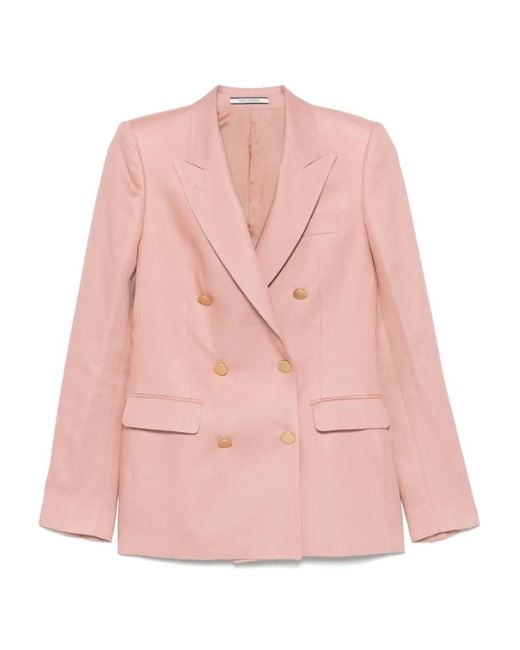 Tagliatore Pink Double-Breasted Blazer