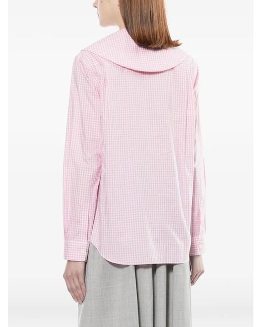 Comme des Garçons Pink Gingham Peter-Pan Collar Shirt