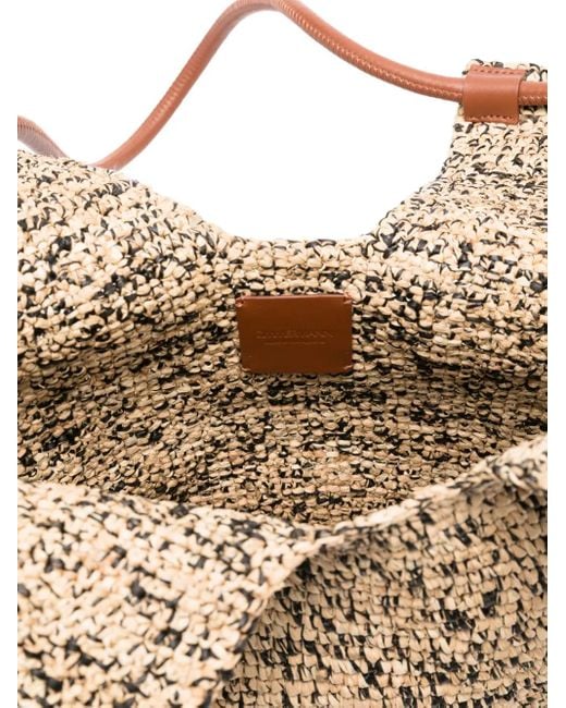 Zimmermann Natural Leather-Handle Woven Beach Bag