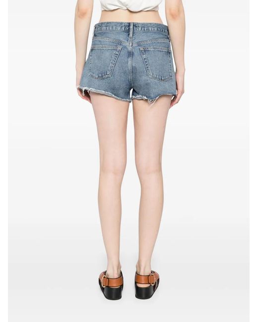 Agolde Blue Denim Shorts