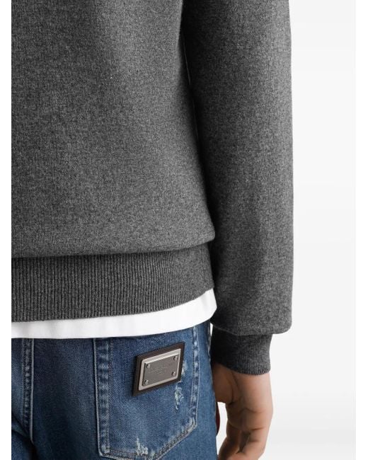 Dolce & Gabbana Gray Logo-Detail Sweater for men