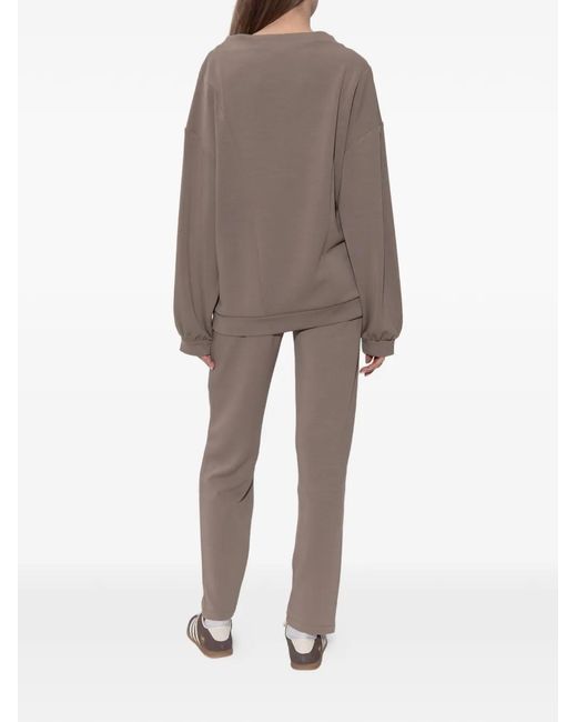 EA7 Gray Core Lady Logo-Plaque Tracksuit