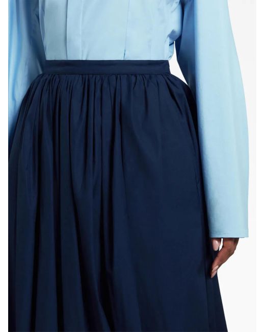 Marni Blue Puffball-Hem Midi Skirt