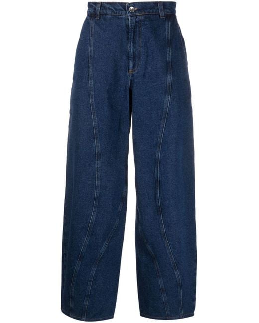 Henrik Vibskov Blue Engineered D Straight Trousers for men