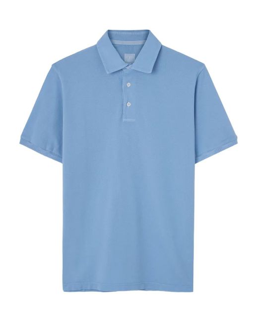 Fedeli Blue Short-Sleeve Polo Shirt for men