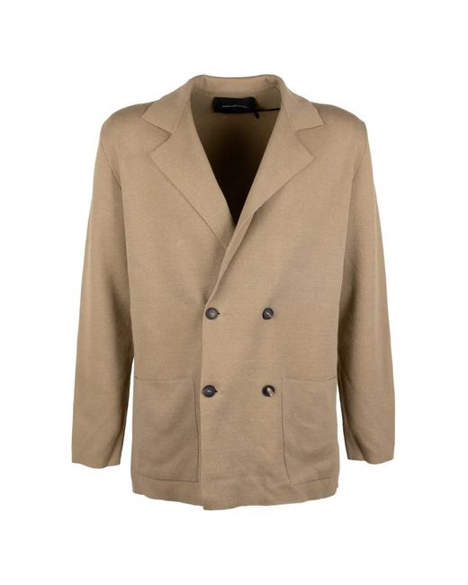 Tagliatore Natural Double-Breasted Knit Sweater for men