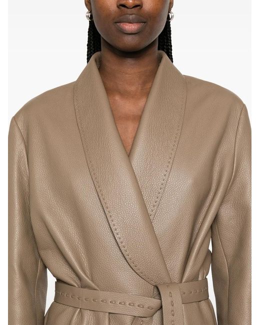 Fendi Natural Leather Coat
