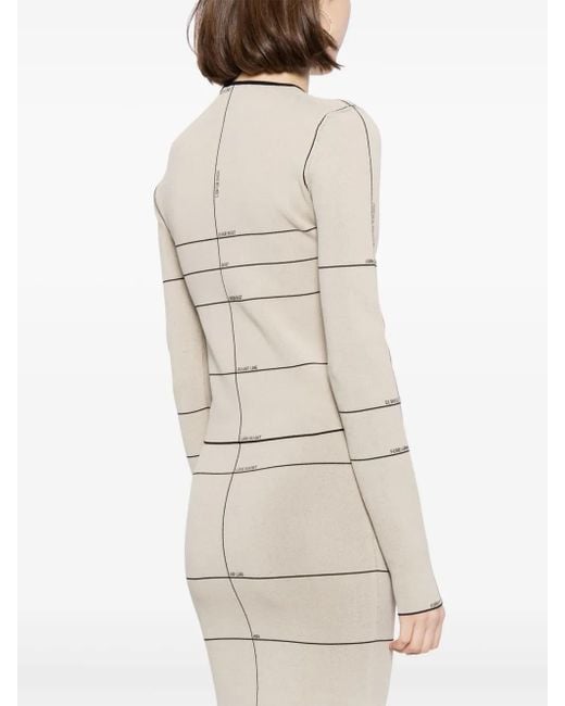 Vetements Natural Intarsia-Knit Long-Sleeved Top